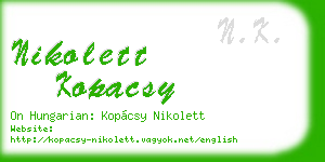 nikolett kopacsy business card